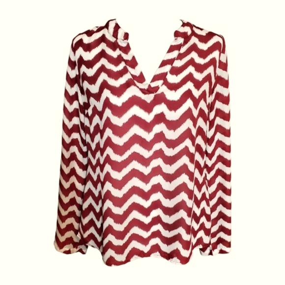 Charming Charlie Tunic Maroon/White - Picture 1 of 3